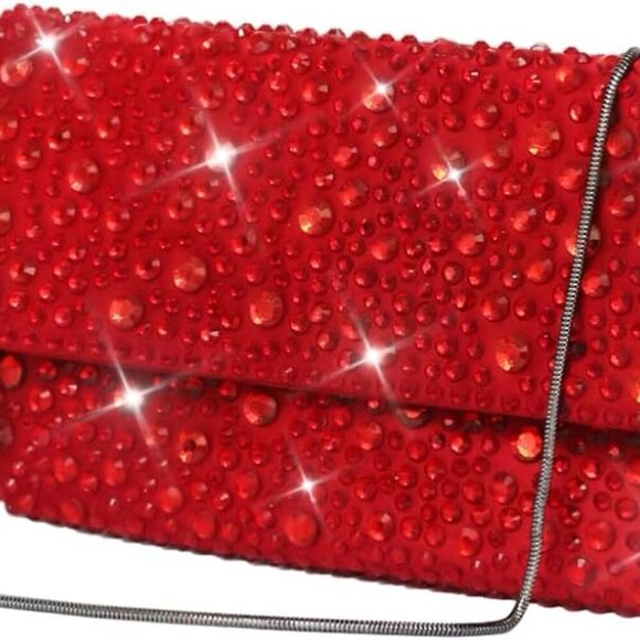 Evening Clutch Purses for Women Ladies Sparkling Wedding Crystal Rhinestone Bag - Picture 1 of 6